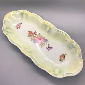 EUC Vintage Oval Celery Dish/Platter Hand-Paint Porcelain/China Germany/Bavaria